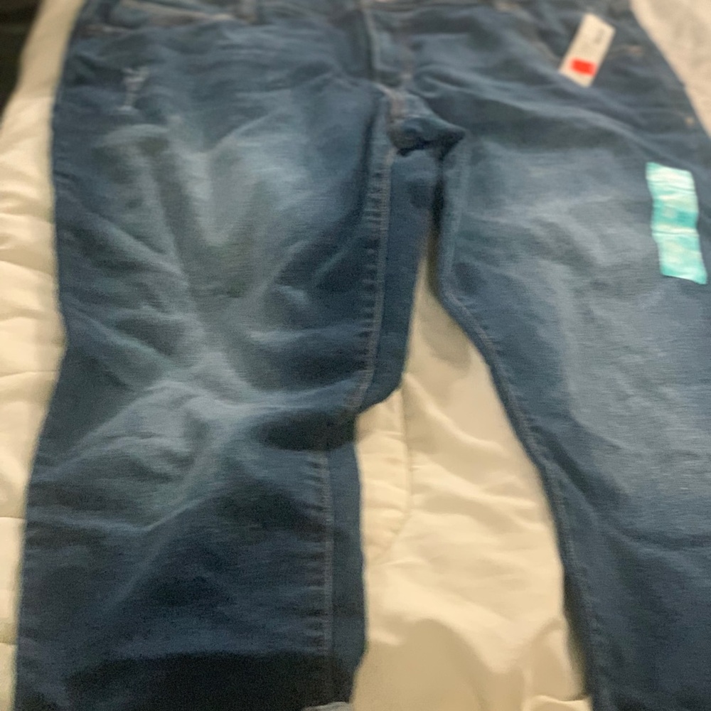Old Navy Classic Blue Straight Leg Jeans Capri Cuffed